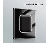 Wallpad 1 2 3 4 Gang Wall Light Switch 1 2 Way Black Glass Impulse Momentary Switch LED Indicator