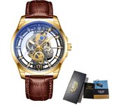 LIGE Fashion Luxury Quartz Watches for Men Warterproof Casual Sport Leather Man Watch Hollow Simple Wristwatch Relogio Masculino