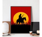 Game TV-Red-Dead-Redemption 2 Poster No Framed Kraft Club Bar Paper Vintage Poster Wall Art Painting Bedroom Study Stickers
