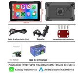 7 inch Motorcycle DVR Navigation GPS Wireless CarPlay Android Auto Airplay Moto Carplay Screen Portable for motorcycle Monitor