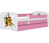 Cama 140 x 70 cm Kocot Kids com gaveta e colchão BabyDreams Basketball Pink