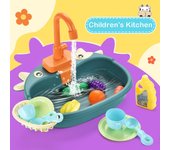 Juego de Cocina para niños, juego de simulación para niños, fregadero con Frutas y vainilla, System de Cico Eléctrico para Agua