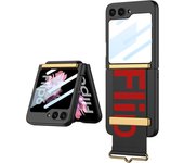Luxury Wristband Case for Samsung Z Flip 6 3 4 5 Galaxy Z Flip6 Flip5 Flip4 Ultra Thin PC Shockproof Mat Cover Screen Protector