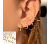 3-4 Pairs Simple Glossy Gold Plated Copper Metal Huggies Hoop Earrings for Women Daily Stackable Cartilage Helix Hoops Jewelry