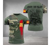 Fashion New Spanish Army Men's T-Shirt Veteran Soldier Flag Print Summer Short Sleeve Oversized O Neck Pullover Tops Clothing