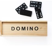 Juego de Dominó para Adultos - Dominó Negro con Bolsa de Transporte, 28 Piezas | Tren Mexicano clásico, dominó con Caja de Almacenamiento de Madera, Juguete de Juego Familiar.