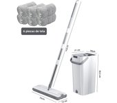 Floor Magic Flat Squeeze Mop With Bucket Hand Free Lazy Cleaning Mop Microfiber 360 Rotating Self Wringing Mop House Cleaning
