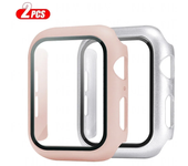 2Pcs Tempered Glass+cover For Apple Watch Case 45-41-42-40-44mm Screen Protector iwatch serie 9 6 SE 7 8 Apple Watch Accessories