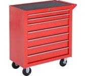 DURHAND Carro de Herramientas con 7 Cajones Caja Taller Cerradura tipo Mueble de Almacenamiento para Taller Garaje y Hogar Chapa de Acero Ruedas 69x33x75cm Rojo