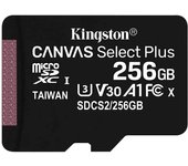 Tarjeta de Memoria Kingston CANVAS Select Plus 256GB microSD XC/ Clase 10/ 100MBs