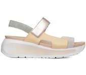 Callaghan 35200 Sandalias con cuña Berta para mujer en beige de piel