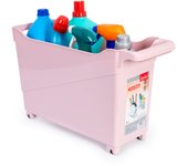 Plastic Forte - Cesta Organizadora con Ruedas Nº 1. Ideal Bajo Fregadero. Rosa