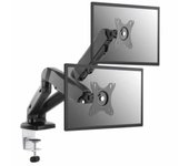 Equip - Soporte Doble Monitor De 13" a 27" - Inclinable, Giratorio y Articulado- Escritorio - VESA - Negro