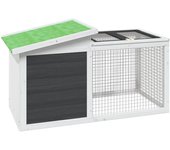 vidaXL Conejera Jaula al Aire Libre para Conejos Color Gris,  Marrón,  Moca y mas
