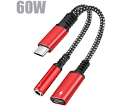 2 In 1 USB Type C To 3.5mm Headphone Jack Adapter Type C Charge Audio Aux Adaptor for Ipad Pro Samsung S22 Note 20Huawei Xiaomi