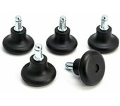Deslizadores giratorios de repuesto para silla de oficina, con ruedas fijas de goma flexibles de 52 mm, paquete de 5