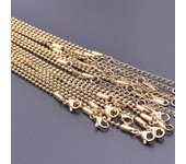 10pcs/Lot Gold Color Stainless Steel Chain 45cm Adjustable Necklace Width 1.2/1.5/1.6/2.2/2.5/3mm Men Women Jewelry Chain Bulk