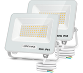 Aigostar Foco LED Exterior 20w, 1650LM Foco Proyector LED, IP65 Impermeable Luz de Seguridad, Natural 4000K Luces led exterior, Para Jardín, Patio, Garaje, Paquete de 2