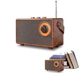 Portable Retro Speaker Bluetooth Radio with FM Radio Rich Bass Bluetooth Speakers 5.3 Wireless Connection,TF Card, AUX for Home Office Bedroom