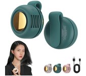 Mini ventilador eléctrico portátil, silencioso y sin aspas con clip, 3 velocidades, manos libres, pequeño ventilador de cuello Whirlwind, recargable, se sujeta a la camisa (rosa, 2 unidades)