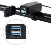 Cargador de motorteta 2 Puertos USB adaptador de enchufe Carga 3,0 12-24V USB Cargador eléctrico de teléfono móvil con interruptor