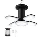 Luces de camping cargables para tiendas de campaña con 5 Modos, Luz LED de camping con Gancho plegable, lámpara de camping portátil para apagones, Emergencias y tiendas de campaña.