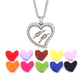 New Heart-Shaped Aromatherapy Couple Necklace Perfume Locket Diffuser Pendant Tree of Life Fashion Stainless Steel Jewelry Gift