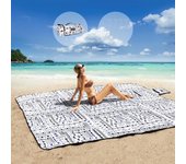 Mantas de picnic, de Playa Manta, 80 ''x 80'', extragrande, Gruesa, 3 Capas, Hardy a la arena, lavable a Máquina, impermeable, plegable, de gran tamaño, para Exterior, para acampar, Parque, Viajes, céped (Rayas azules y Blanca)