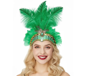 Carnival Crystal Crown Feather Headpieces Feather Headdress Mardi Gras Accessories 1920s Flapper Halloween Headband for Women