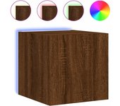 vidaXL Mueble de TV de pared con luces LED 30,5x35x30 cm, Mueble de Salon, Mueble TV, Mueble TV salon, Mesa de TV, Mueble tele