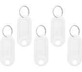 30pcs Plastic Keychain ID Tags Name Label Language Number Mark Classification Tag (White)