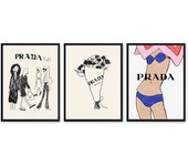 Set de 3 cuadros calidad premium con marco de madera - 30x40 cm o 50x70 cm - POSTER LAB