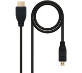 Nanocable HDMI, 0.8m cable HDMI 0,8 m HDMI tipo A (Estándar) HDMI tipo D (Micro) Negro