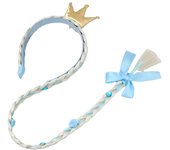 Little Girls Headband Elsa Wig Braid Rhinestones Cosplay Weaving Braid Rapunzel Jasmine Princess Party HairHoop Hair Accesorries