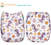 U Pick ALVABABY All in one Diaper AIO Baby Cloth Diaper Sewn-in 1pc 4-layer Bamboo Insert Reusable Cloth Diaper for Baby 3-15kg