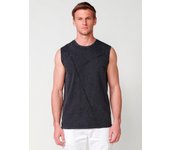 Koroshi Camiseta sin mangas de algodón con detalles geometricos para hombre en negro