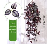 105cm Artificial Plants Vines Fake Green Leaf Ivy Plastic Wall Hanging Faux Scindapsus Crabapple for Home Garden Wedding Decor