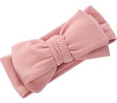Solid Ribbed Turban Headband Hair Bow Tie Hairbands Topknot Handmade Fashion Kids Headwraps Double Layers Toddler Accessories
