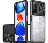 Shockproof Transparent Case for Redmi Note 12 11 11E 11S 10 10T 9 Pro Max 5G 4G Slide Metal Camera Protective Cover