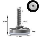8Pcs Stainless steel Adjustable Furniture Feet Nylon Base Levelers, for Sofa, Table, Chair, Cabinet, Workbench of Leveling feet