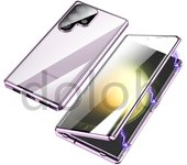 For Samsung Galaxy S24 S23 S22 Ultra  Case New titanium color 360° Full Screen Glass Metal Aluminum Alloy HD Protection Box