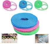 6 Piezas Tidedero para Exterior, Cuerda para Tendedero de Cerca portáthil Antideslizante (3 m, 5 m)