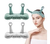2 PACK Spa Headband Palm and Snail Spa Hair Bands Makeup Headbands Face Wash Headband