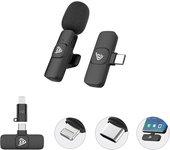 PACIFICO Micrófono inalámbrico, con conector Tipo C, compatible con iPhone, hasta 10m de distancia