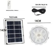 LED Solar Ceiling Lights Indoor Bedroom Corridor Garden Lighting With Remote Control Dimmable Timing Solar Ceiling Lamp