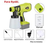 Cordless Electric Spray Gun with 3 Spray Patterns For Ryobi 18V Battery Handheld 800ML High Power Electric Paint Sprayer