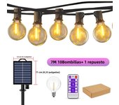 Luces Solares De Cadena G40 Para Patio Con Bombillas LED Inalámbricas Y Resistente Al Viento Para Jardín Bistró Luz Solar Exterior IP44 Dimmable