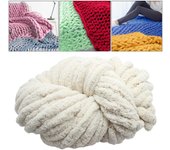 Chunky Chenille Yarn Gauge 7 Plush Jumbo Yarn Acrylic Thick Yarn Bulky Yarn for Hat Crochet Bed Arm Knitting Throw