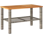 Mesa de Jardín de madera sintético madera Acacia gris 70x38x42 cm