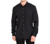 Café Coton-Camisa manga larga Slim y cuello de solapa POPELINE14 para Hombre